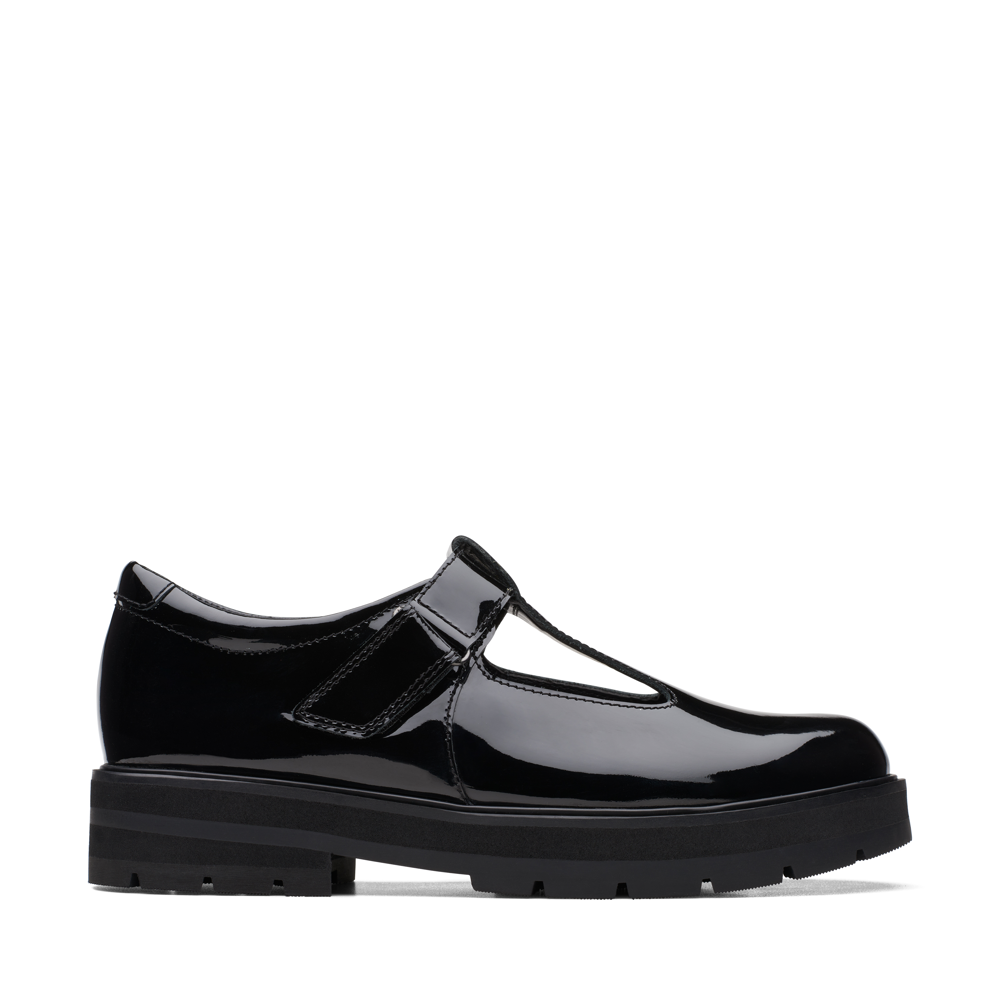 Clarks - PragueBrill Y. - Black Pat - School Shoes