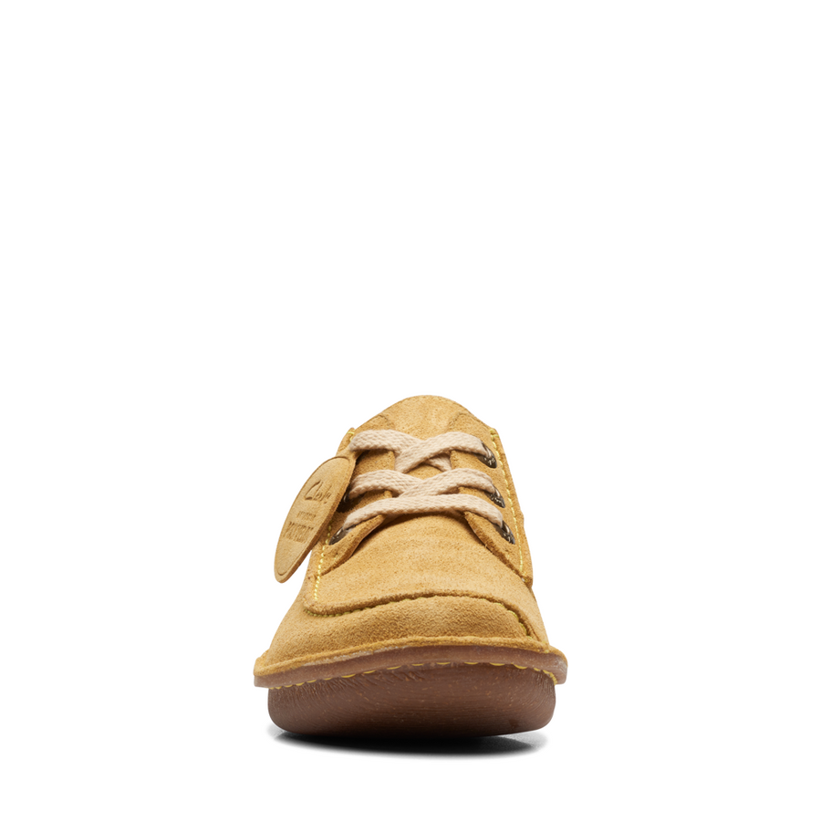Clarks yellow suede shoes sales