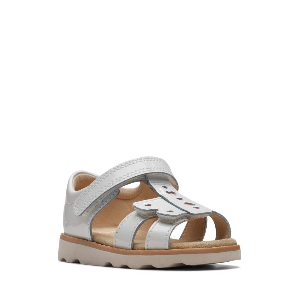Clarks - Crown Beat T. - White Patent - Sandals