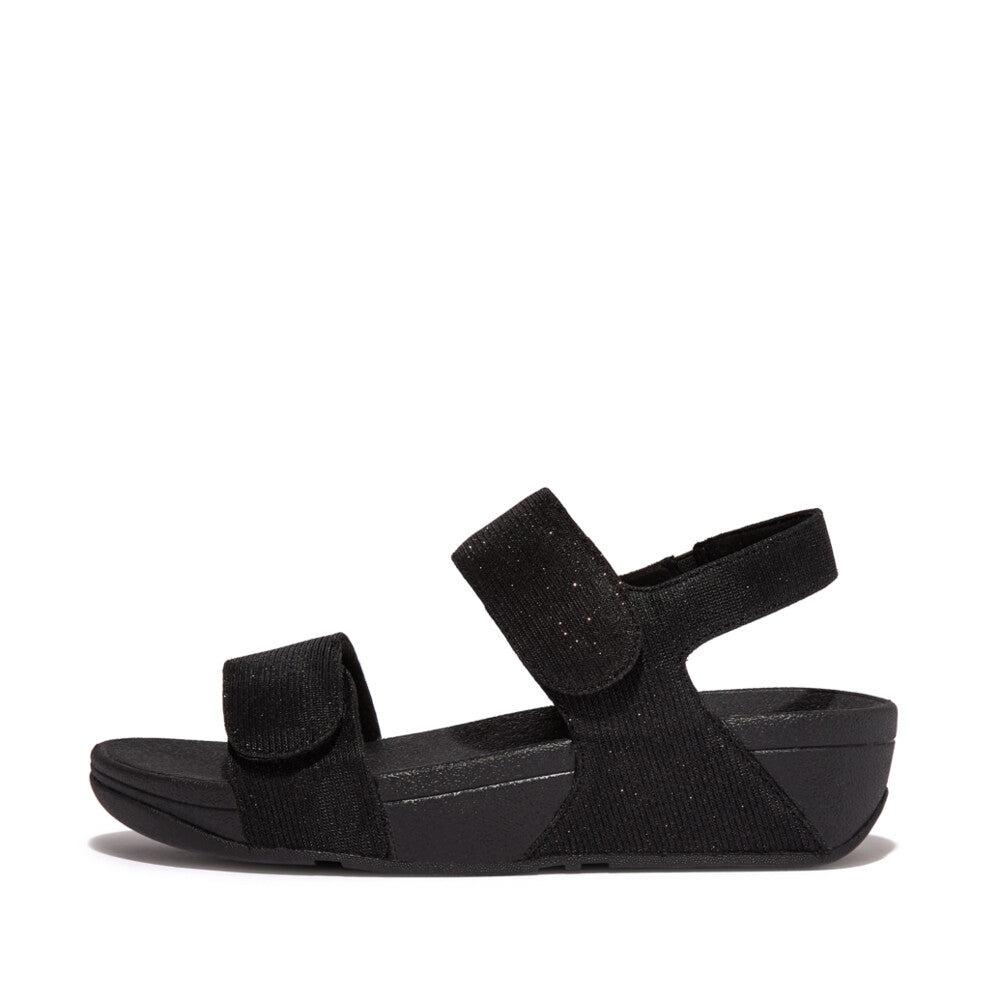 Fitflop - Lulu Adjustable Shimmerlux Back-Strap Sandals - All Black - Sandals