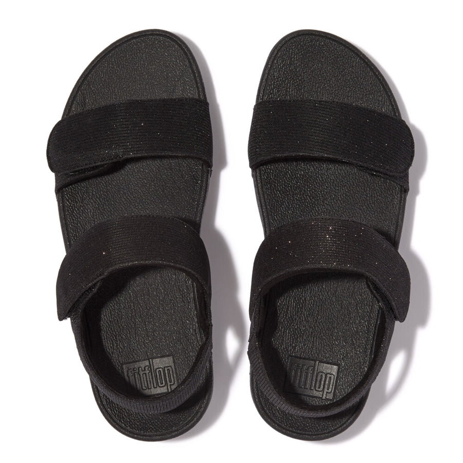 Fitflop - Lulu Adjustable Shimmerlux Back-Strap Sandals - All Black - Sandals