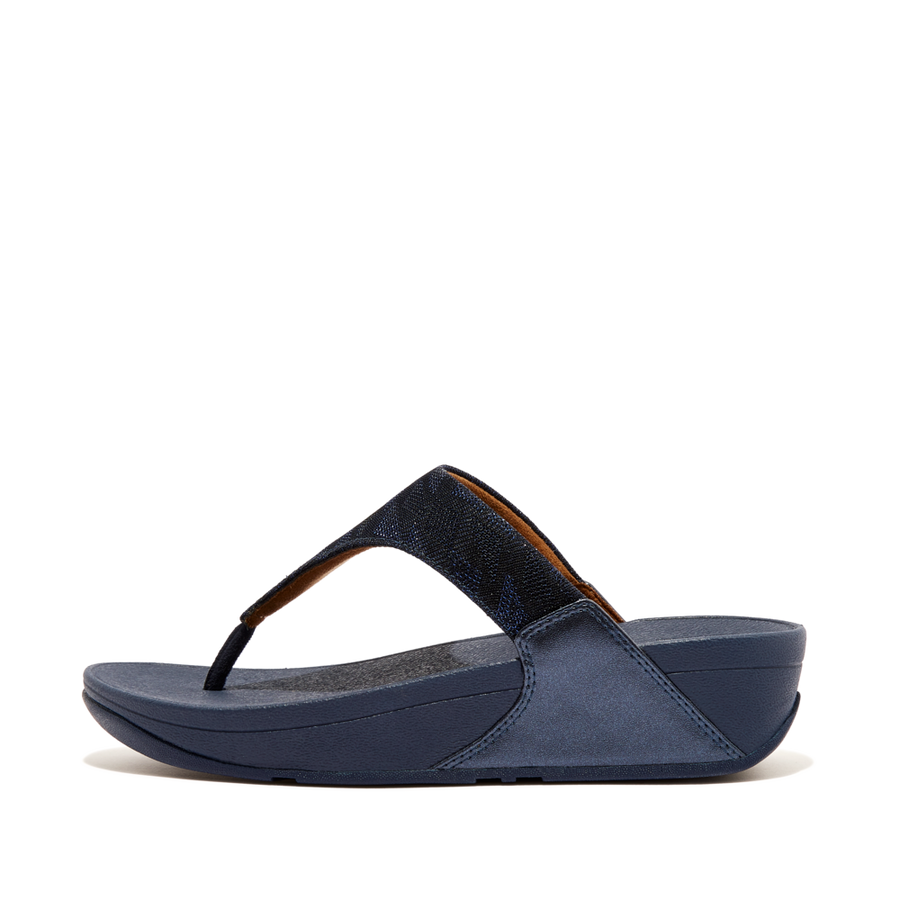 Fitflop Lulu Glitz Toe Post Sandals Midnight Navy Sandals