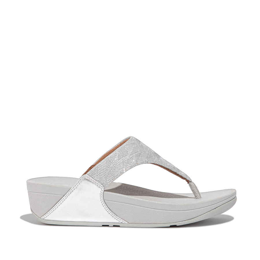 Fitflop Lulu Glitz Toe Post Sandals Silver Sandals Gibbs Shoes