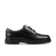Clarks - Loxham Pace Y - Black Leather - School Shoes