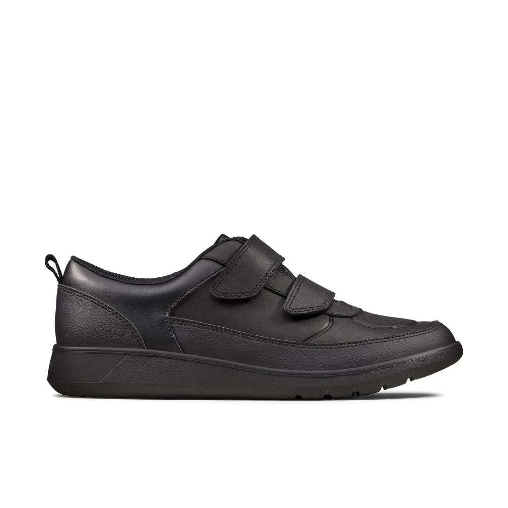 Clarks - Scape Flare Y - Black Leather - School Shoes